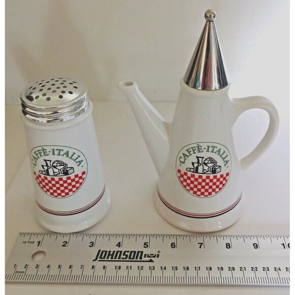 Caffe Italia Set by Himark Cheese Shaker & Ceramic Jar Coffee Vinager Oil Taiwan - Picture 5 of 14
